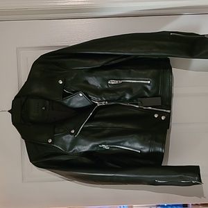 Faux leather moto jacket